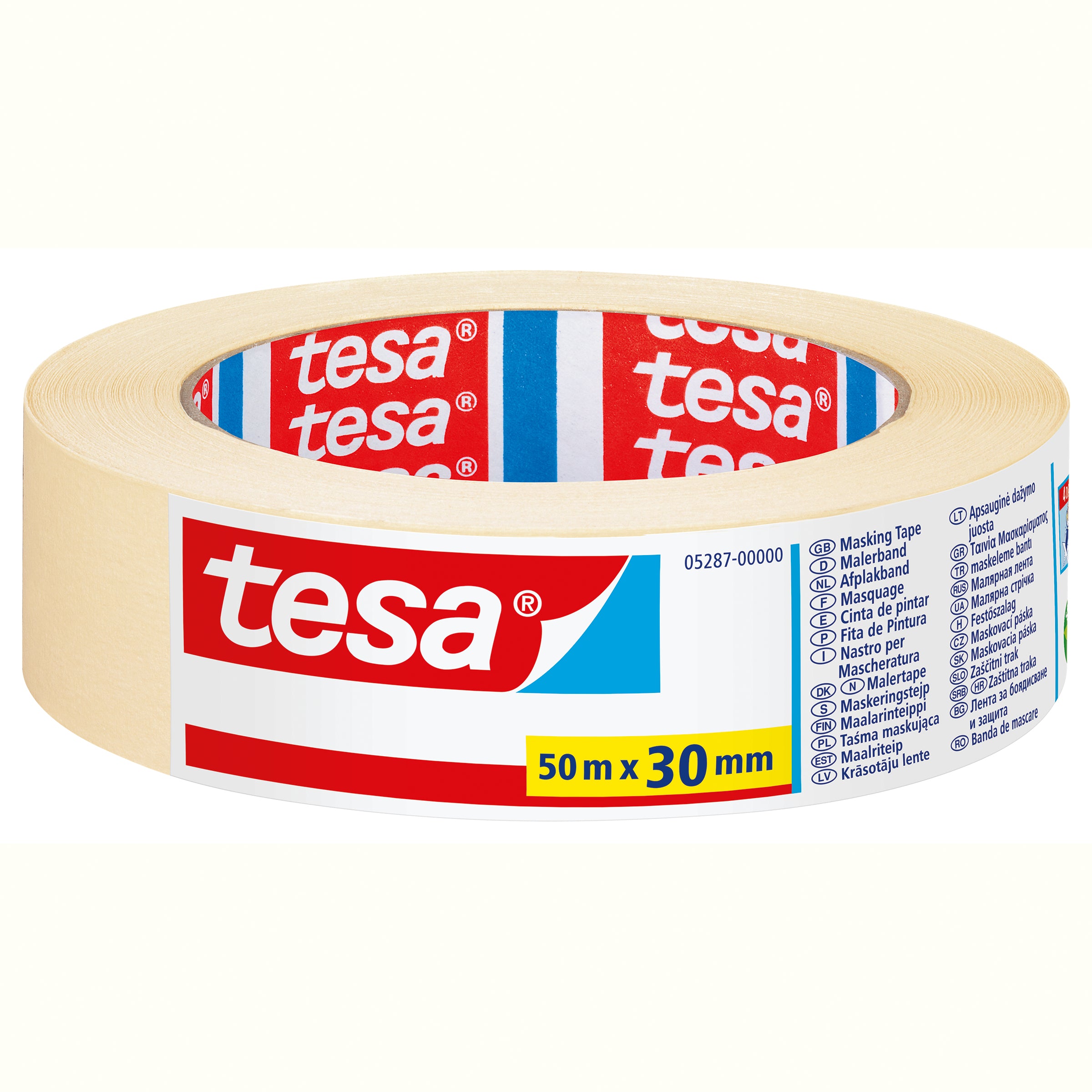 TESA Malerband, beige – 30 mm × 50 m, innen, rückstandsfrei bis 4 Tage