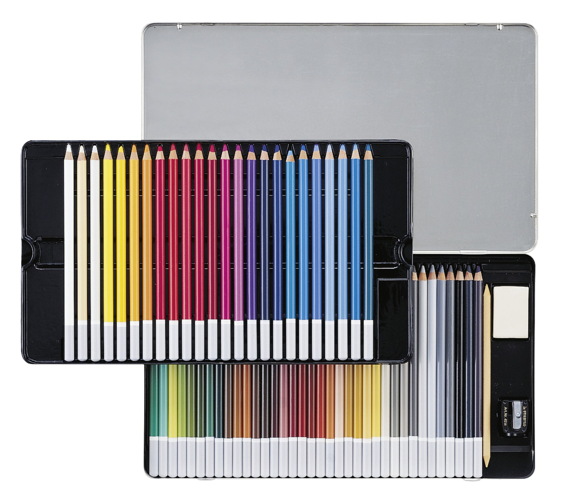 STABILO Pastellbuntstift CarbOthello ARTY+ mehrfarbig 60er-Metalletui – inkl. Radierer & Spitzer, Ø 4,4 mm