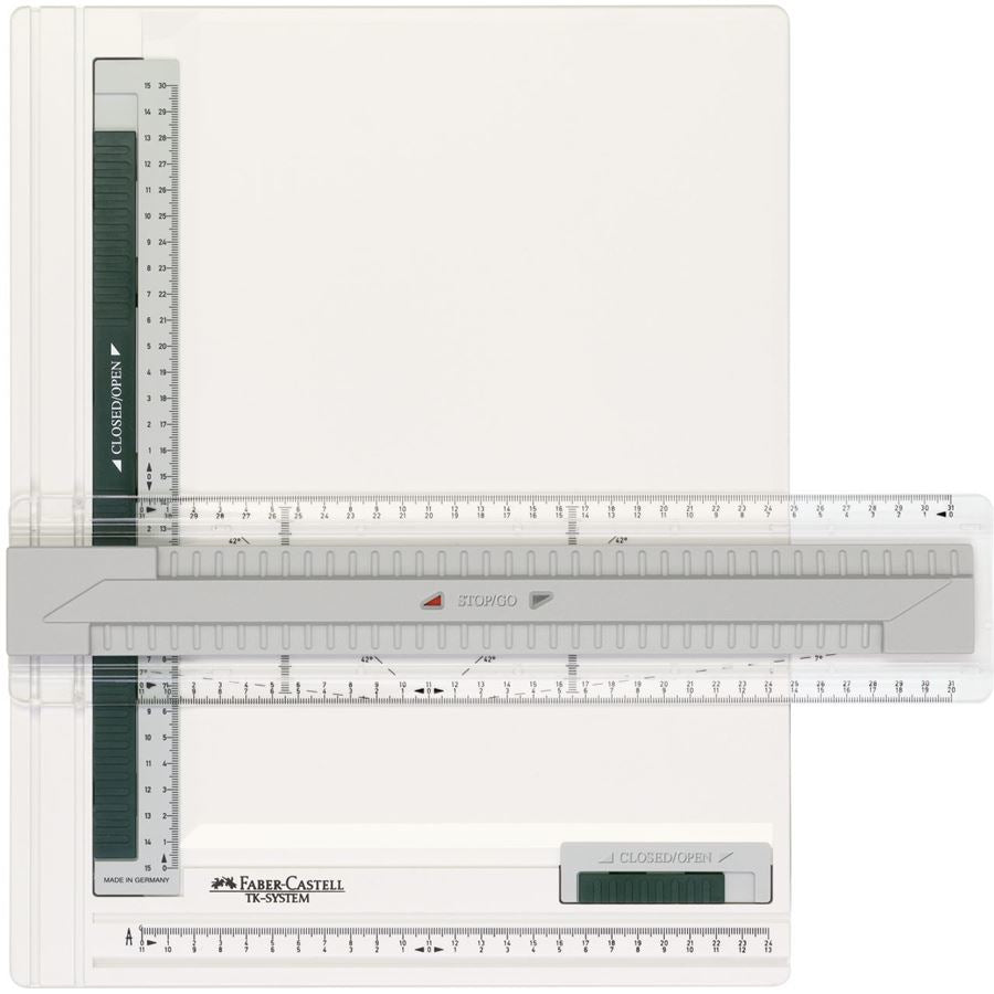 Faber-Castell Zeichenplatte A4, Stop-&-Go-Mechanismus, Kunststoff, Weiss