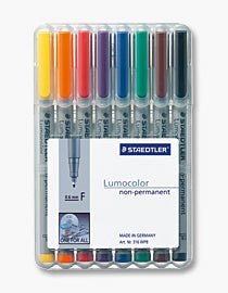 Staedtler Non-Permanent Marker Lumocolor – fein 0,6 mm – sortiert – 8er-Set – nachfüllbar