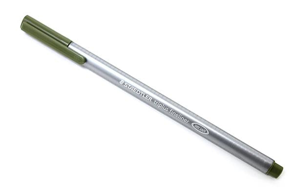 Staedtler Triplus 334-57 Fineliner – 0,3 mm, olivgrün, 1 Stk., Cap-Off