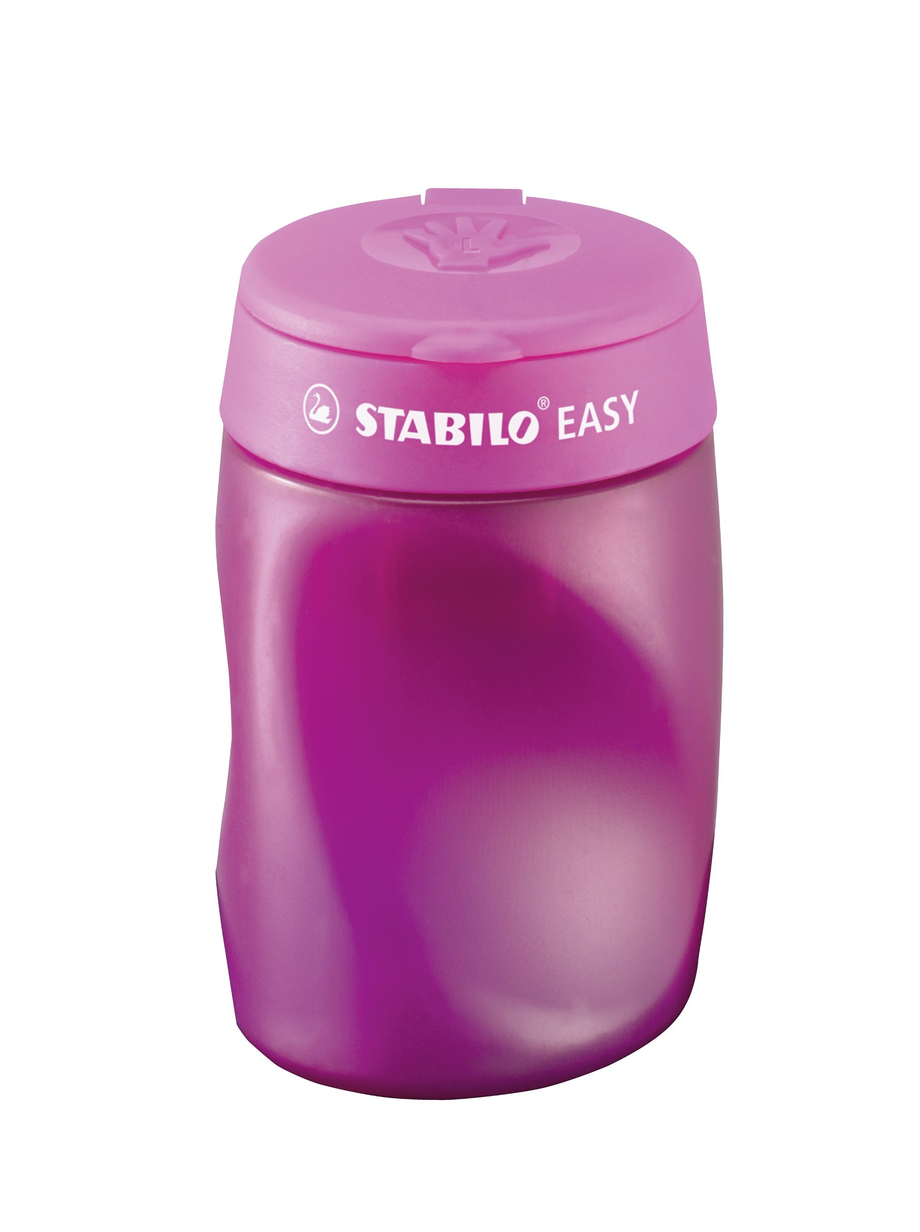 STABILO EASYsharpener Dreifach-Spitzdose – für Linkshänder – Kunststoff – Pink – Kindersicherung