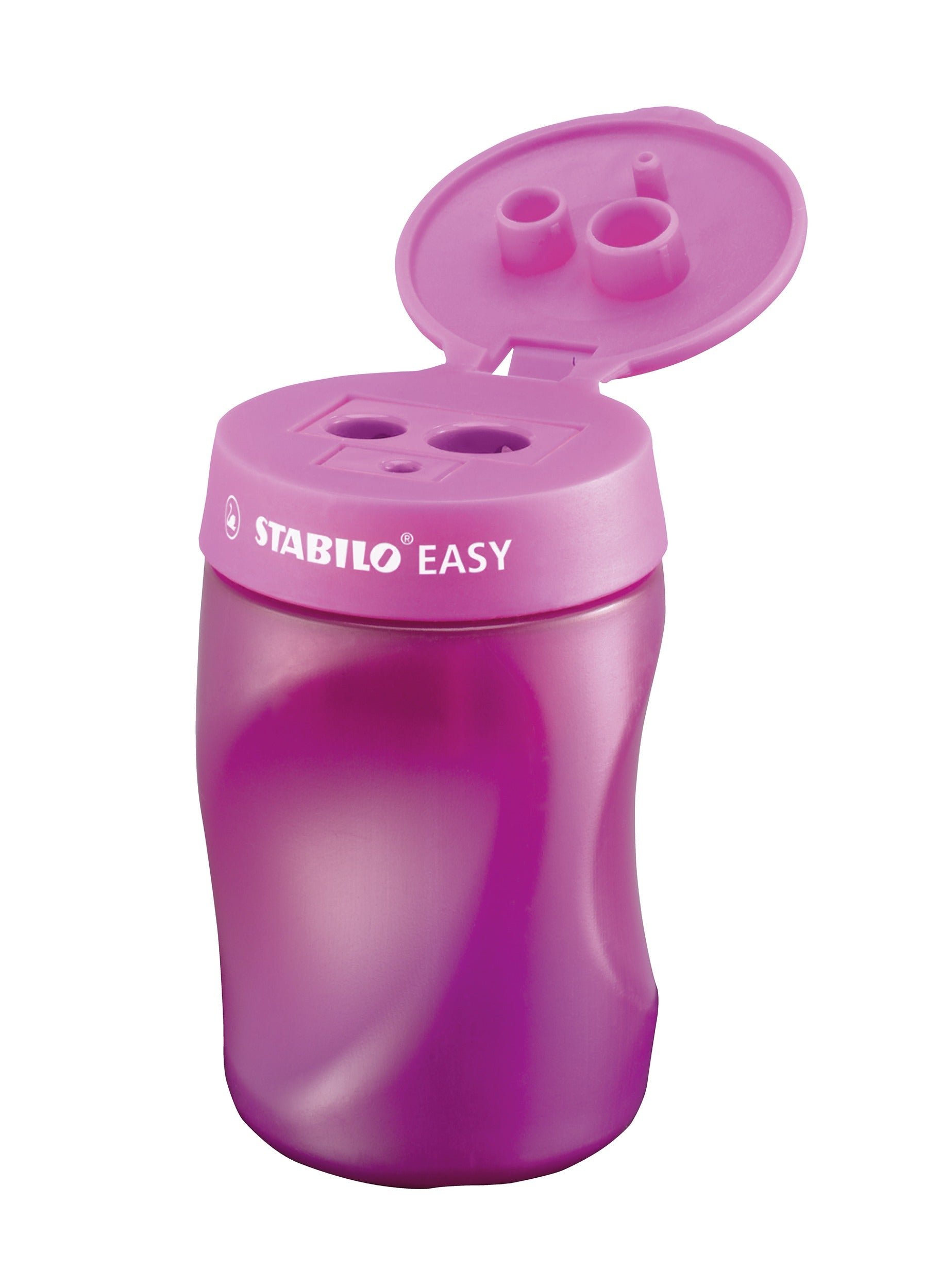 STABILO Dreifach-Spitzdose – für Rechtshänder – Kunststoff – Pink – Kindersicherung