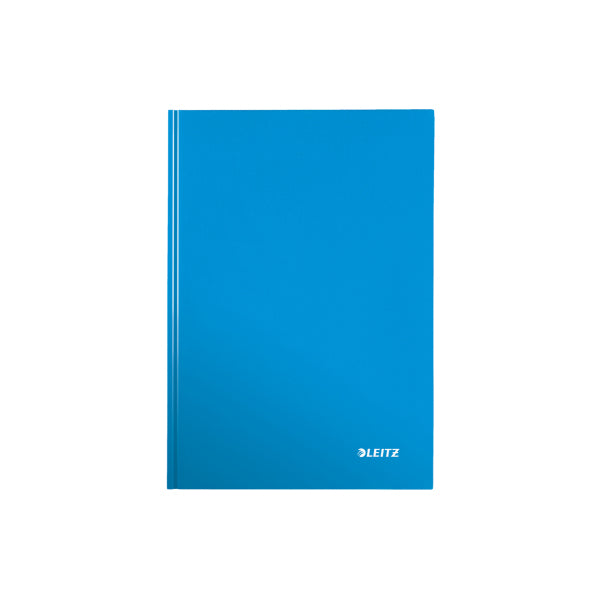 Leitz Notizbuch A5, kariert, Fadenheftung, Karton, 160 Seiten, 90 g/m² – blau