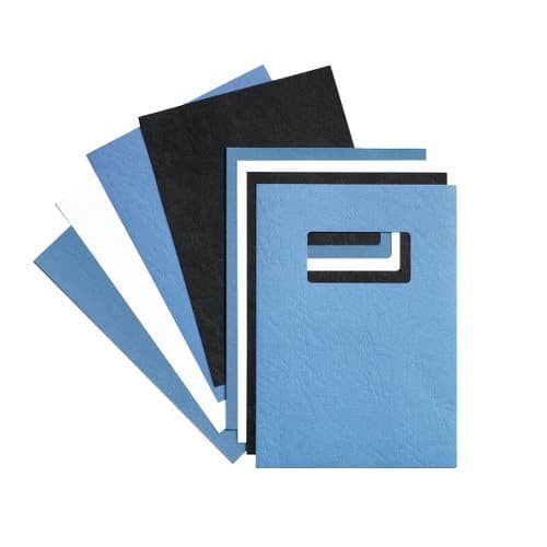 GBC Umschlagdeckel LeatherGrain – für A4 – blau, Karton – 100 Stk.