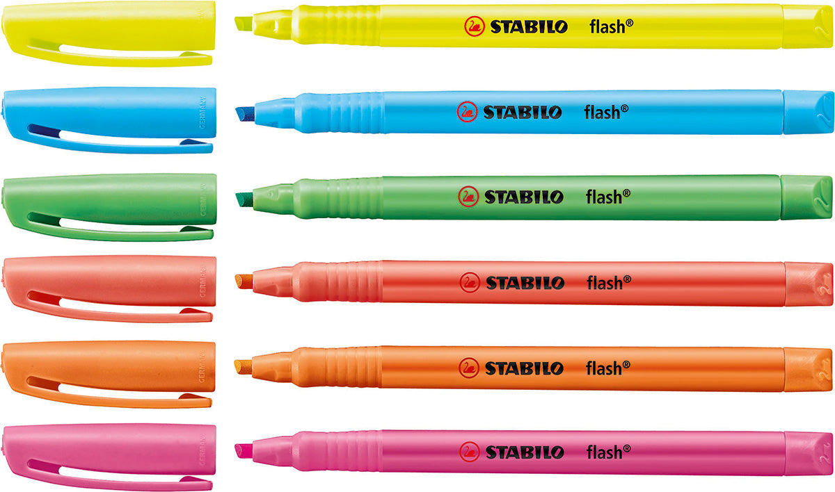 STABILO flash Textmarker Orange – Keilspitze, 1–4 mm
