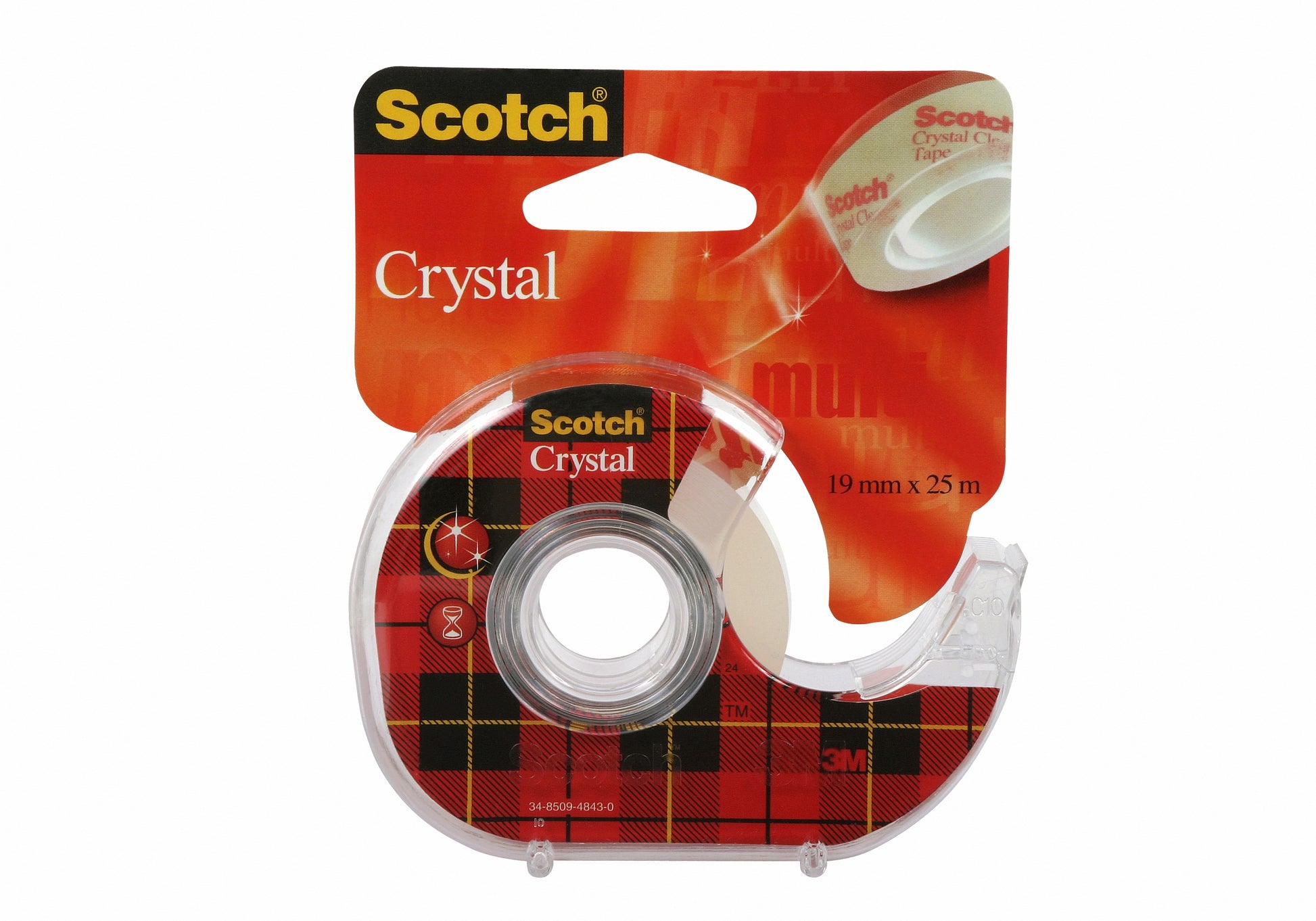 Scotch Handabroller Crystal – für Klebeband bis 19 mm × 25 m, inkl. 1 Rolle 19 mm × 25 m