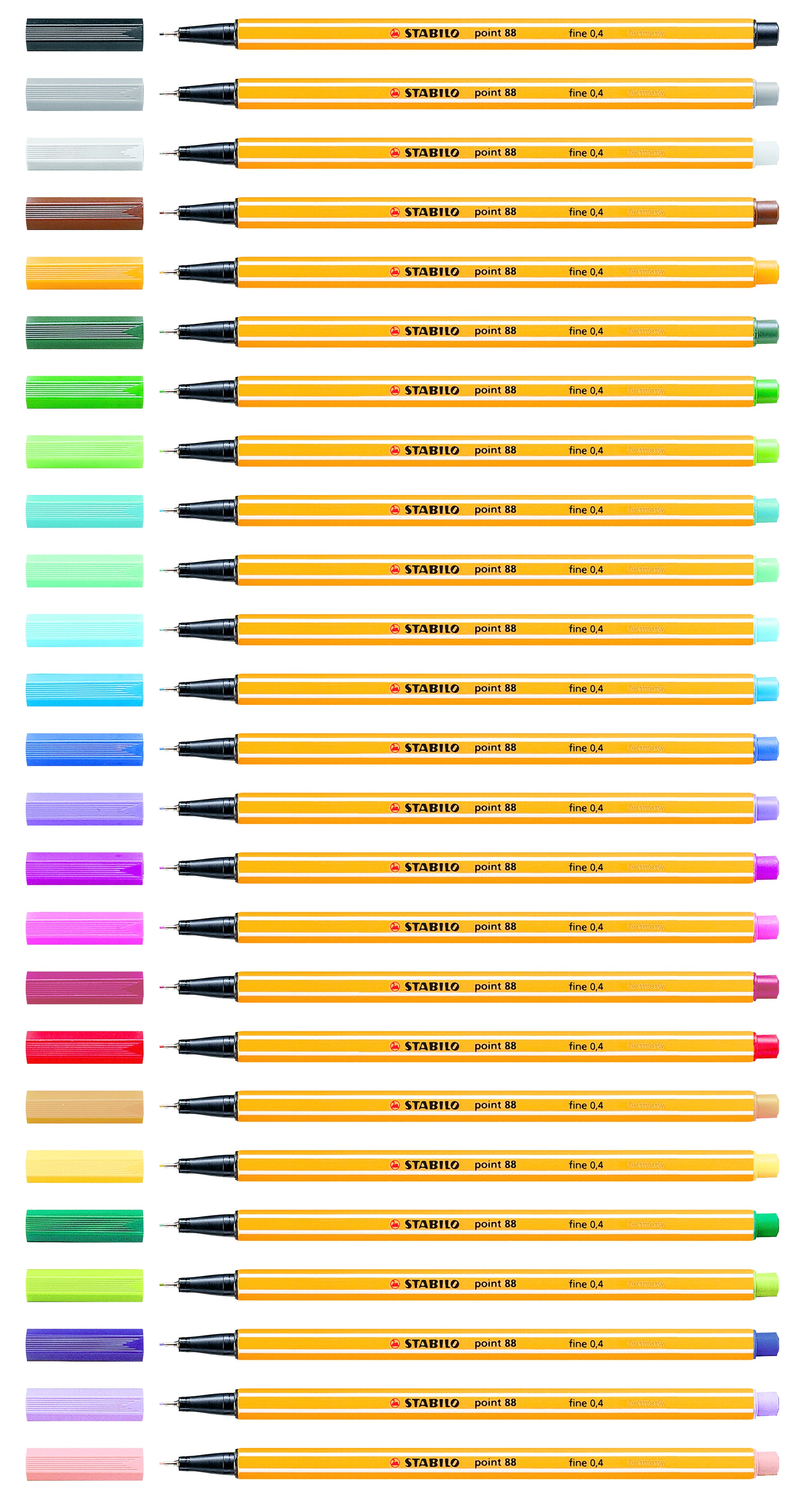 STABILO Fineliner – 12er-Set 0,4 mm – 12 Farben, sortiert
