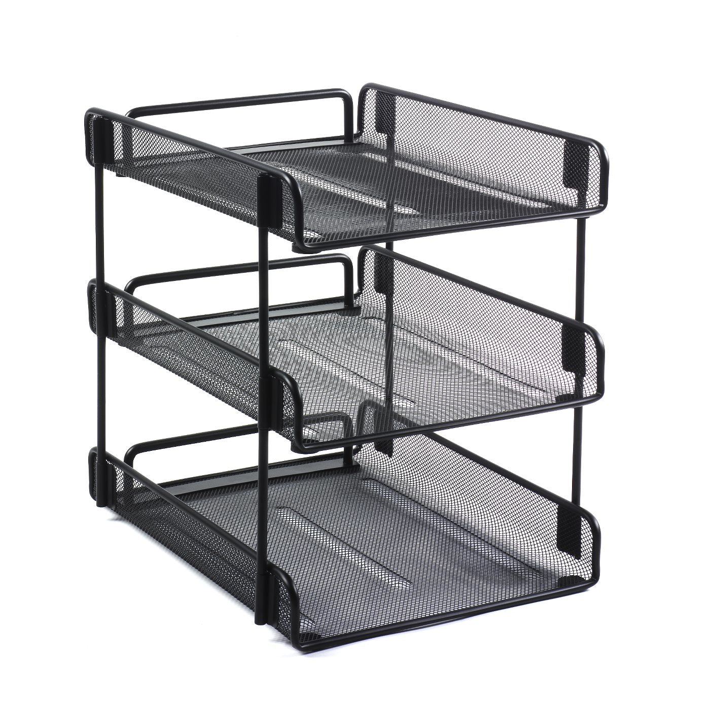 Rexel Briefkorb – für A4, stapelbar, mit Griffausschnitt, glänzend, schwarz, B 263 × H 55 × T 351 mm