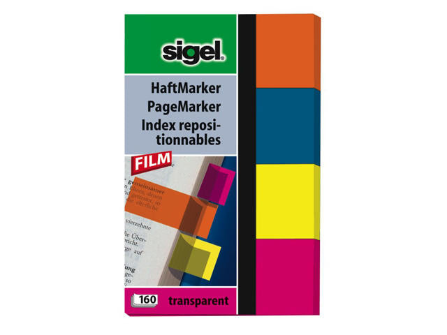Sigel Seitenmarker – 20×50 mm – sortiert, 4×40 Stück, recyclingfähig