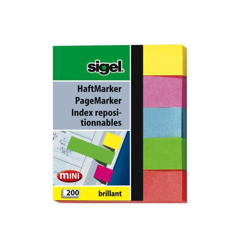 Sigel Indexstreifen – 12×50 mm – sortiert, 5×40 Stück