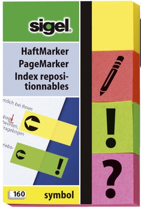 Sigel Haftnotizen – 20×50 mm – sortiert, 4×40 Blatt, recyclingfähig