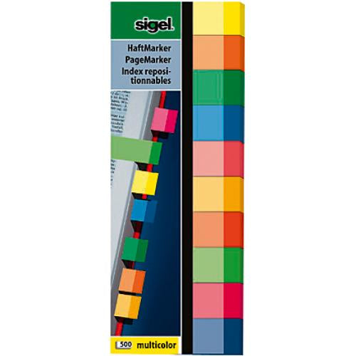 Sigel Haftnotizen – 15×50 mm – sortiert, 10×40 Blatt, recyclingfähig