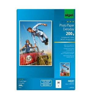 Sigel Fotopapier – hochglänzend, A4, 200 g/m², 50 Blatt – für Tintenstrahldrucker