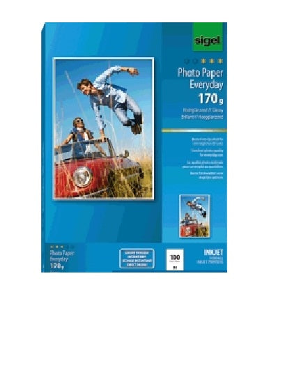 Sigel Fotopapier – hochglänzend, A4, 170 g/m², 100 Blatt – für Tintenstrahldrucker