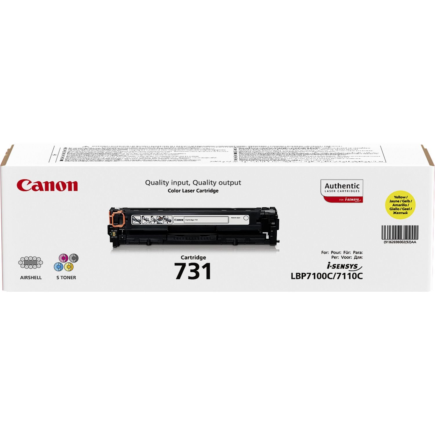 Canon Toner 731/6269B002 – gelb, 1500 Seiten – für i-SENSYS LBP7100CN/7110CW