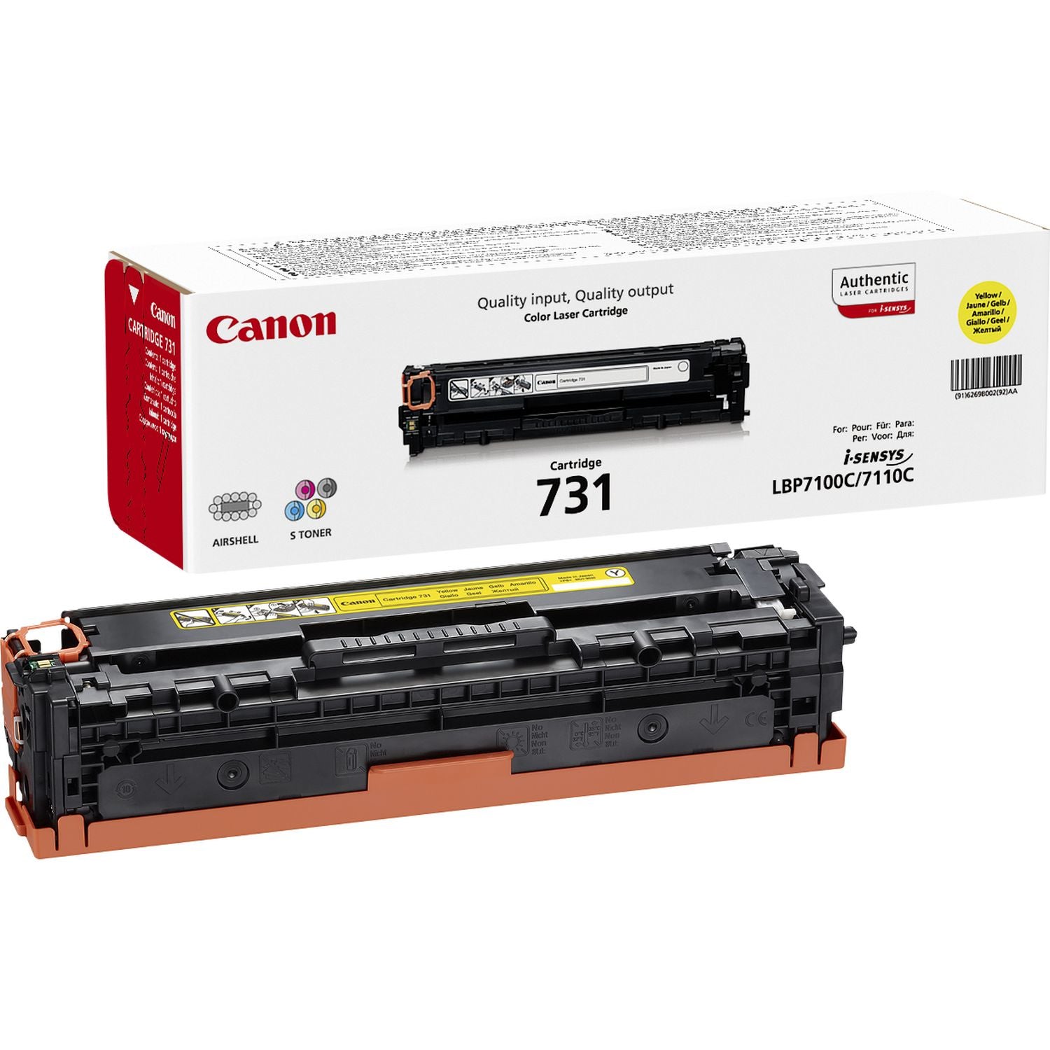 Canon Toner 731/6269B002 – gelb, 1500 Seiten – für i-SENSYS LBP7100CN/7110CW