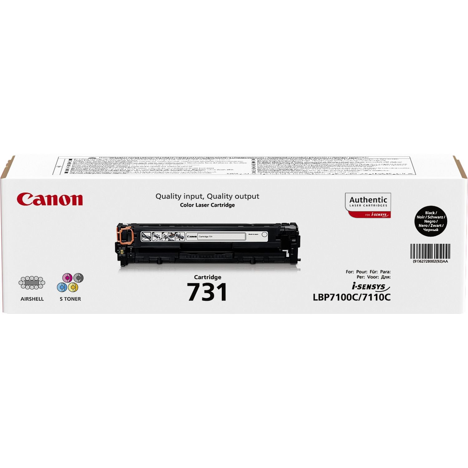 Canon 731 (6272B002) Schwarz Toner – Original – 1'400 Seiten – für Canon i-SENSYS LBP7100CN/7110CW