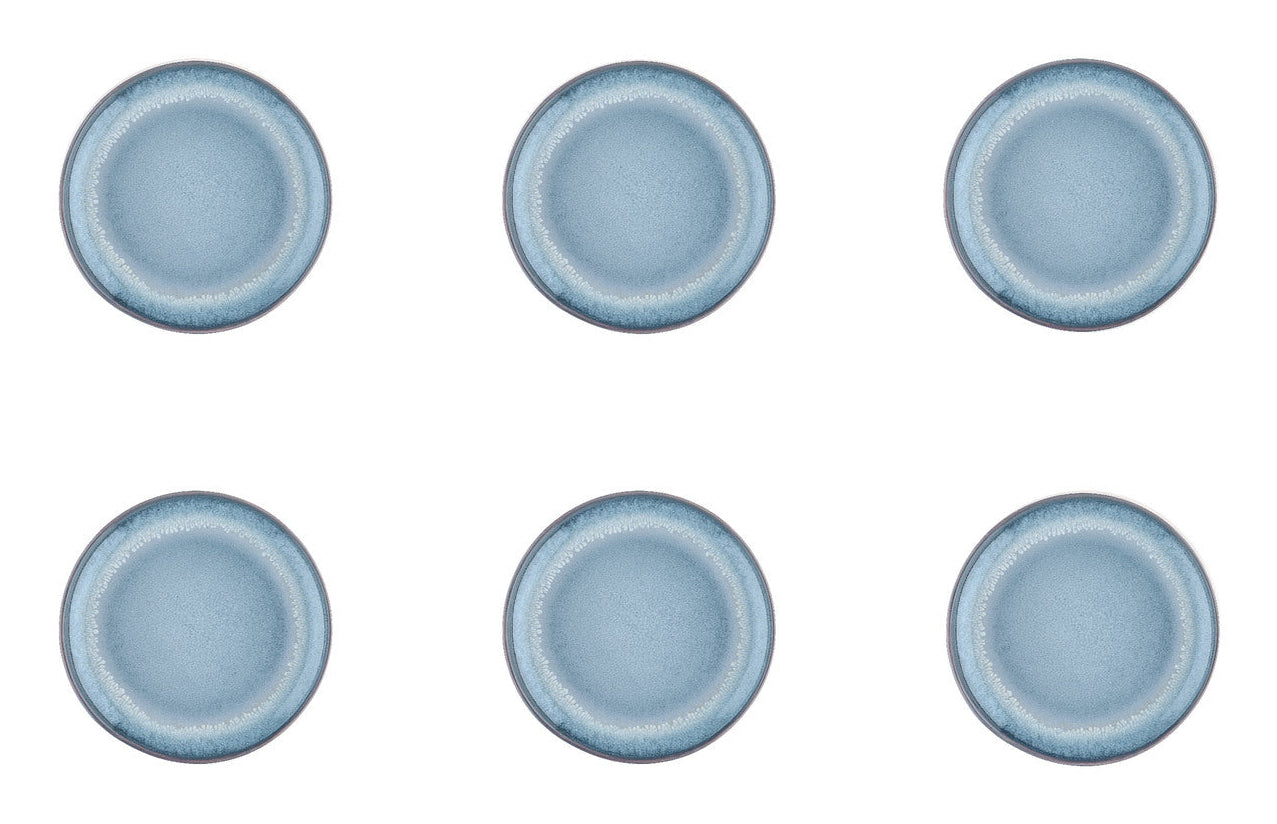 Björn Speiseteller – Steinzeug, Blau, Mikrowellengeeignet, Spülmaschinenbeständig, 6 Stück