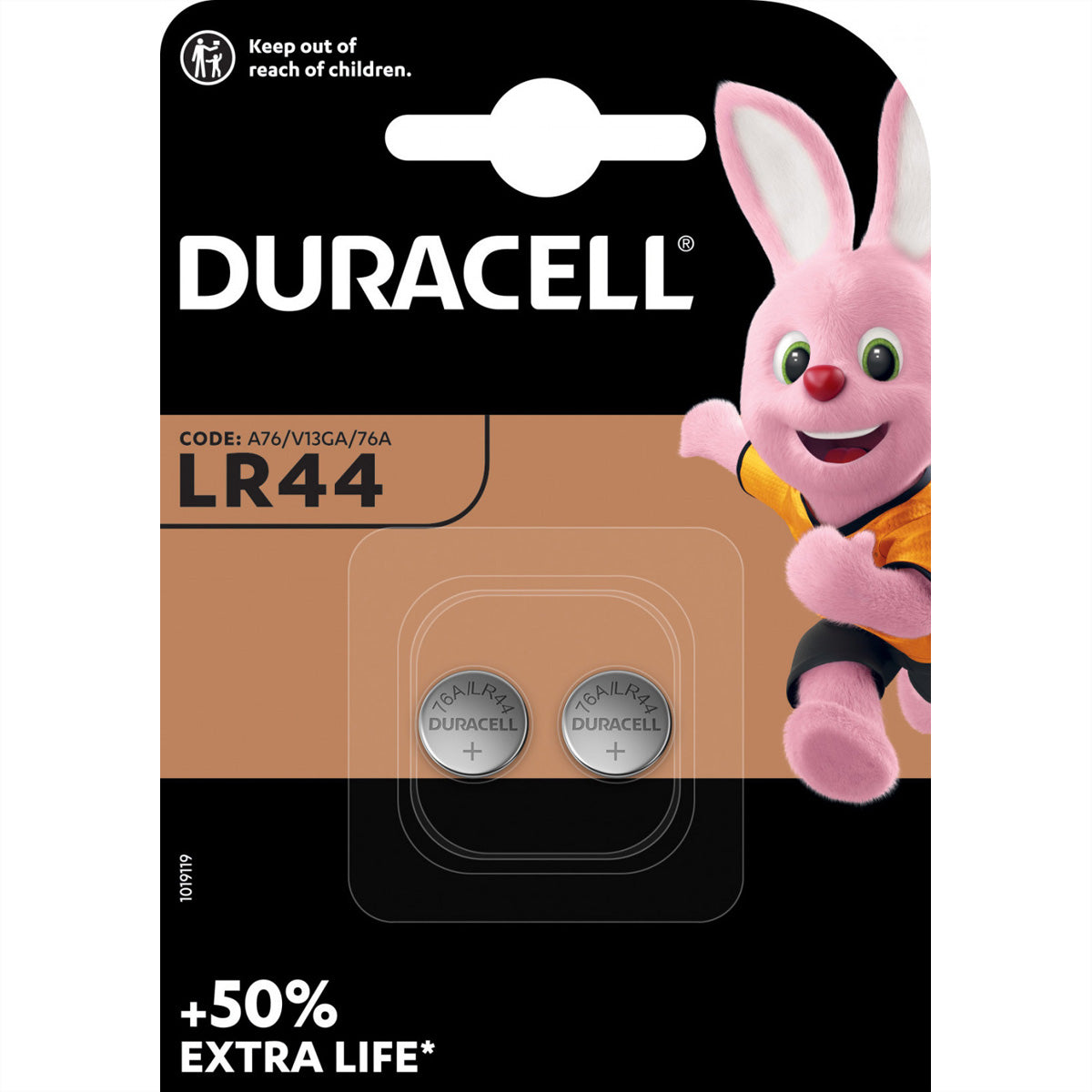 Duracell Knopfzellen LR44, Alkaline, 1,5 V – 2 Stk.