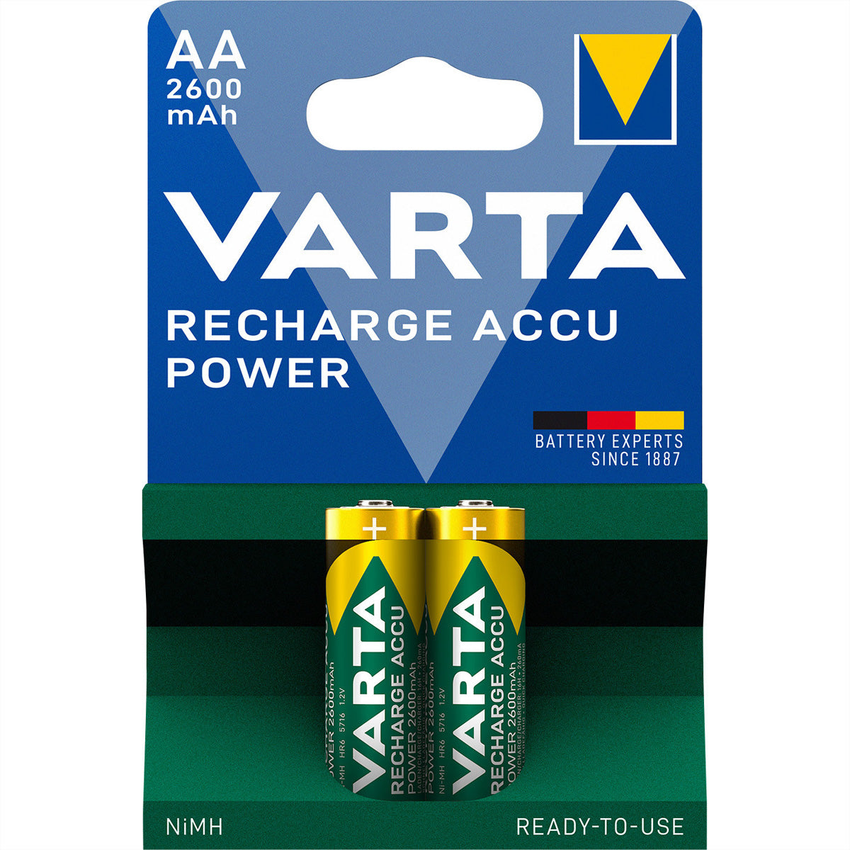 VARTA AA Akkus – NiMH, 2600 mAh, 1,2 V – 2 Stk.