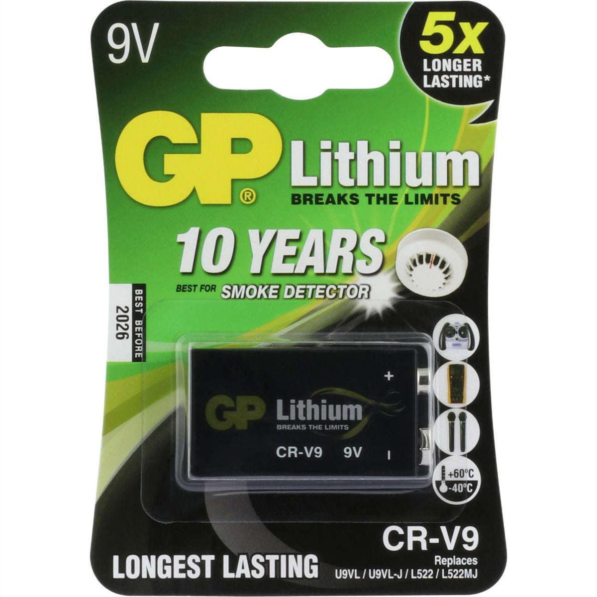 GP Batteries 9V Batterie, Lithium, 9 V – 1 Stk.