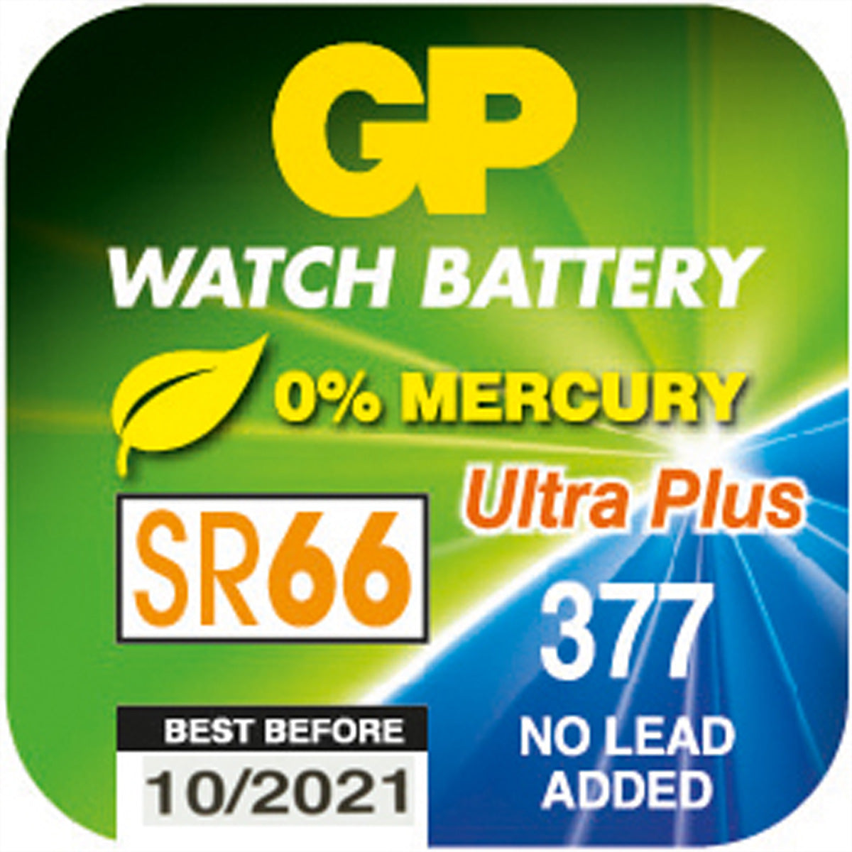 GP Batteries Knopfzelle SR66, Silberoxid, 1,55 V – 1 Stk.