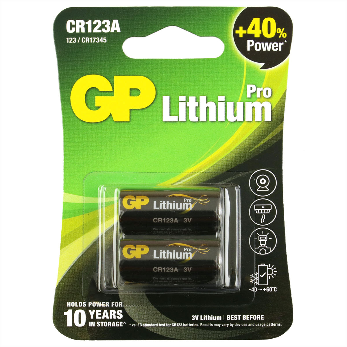 GP Batteries CR123A Batterien, Lithium, 3 V – 2 Stk.