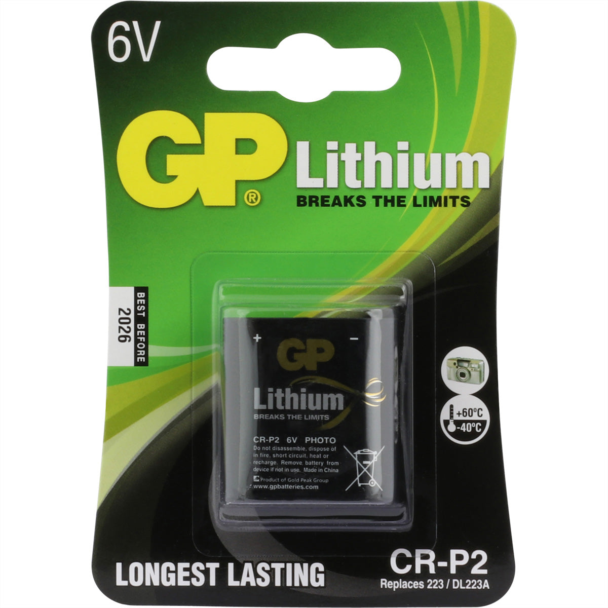GP Batteries CRP2 Batterie, Lithium, 6 V – 1 Stk.