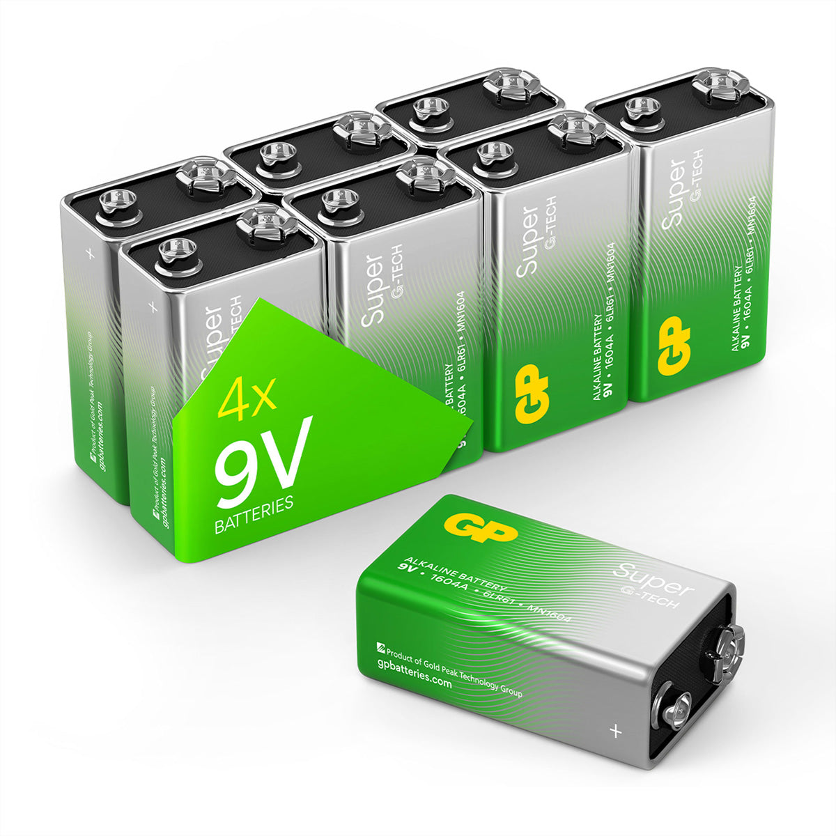 GP Batteries 9V Batterien, Alkaline, 9 V – 8 Stk.