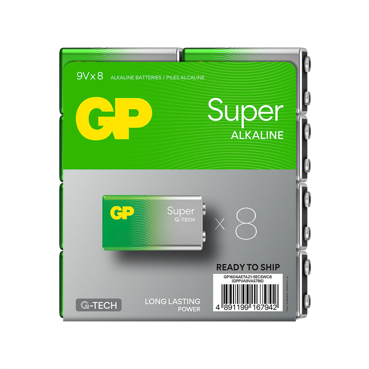 GP Batteries 9V Batterien, Alkaline, 9 V – 8 Stk.
