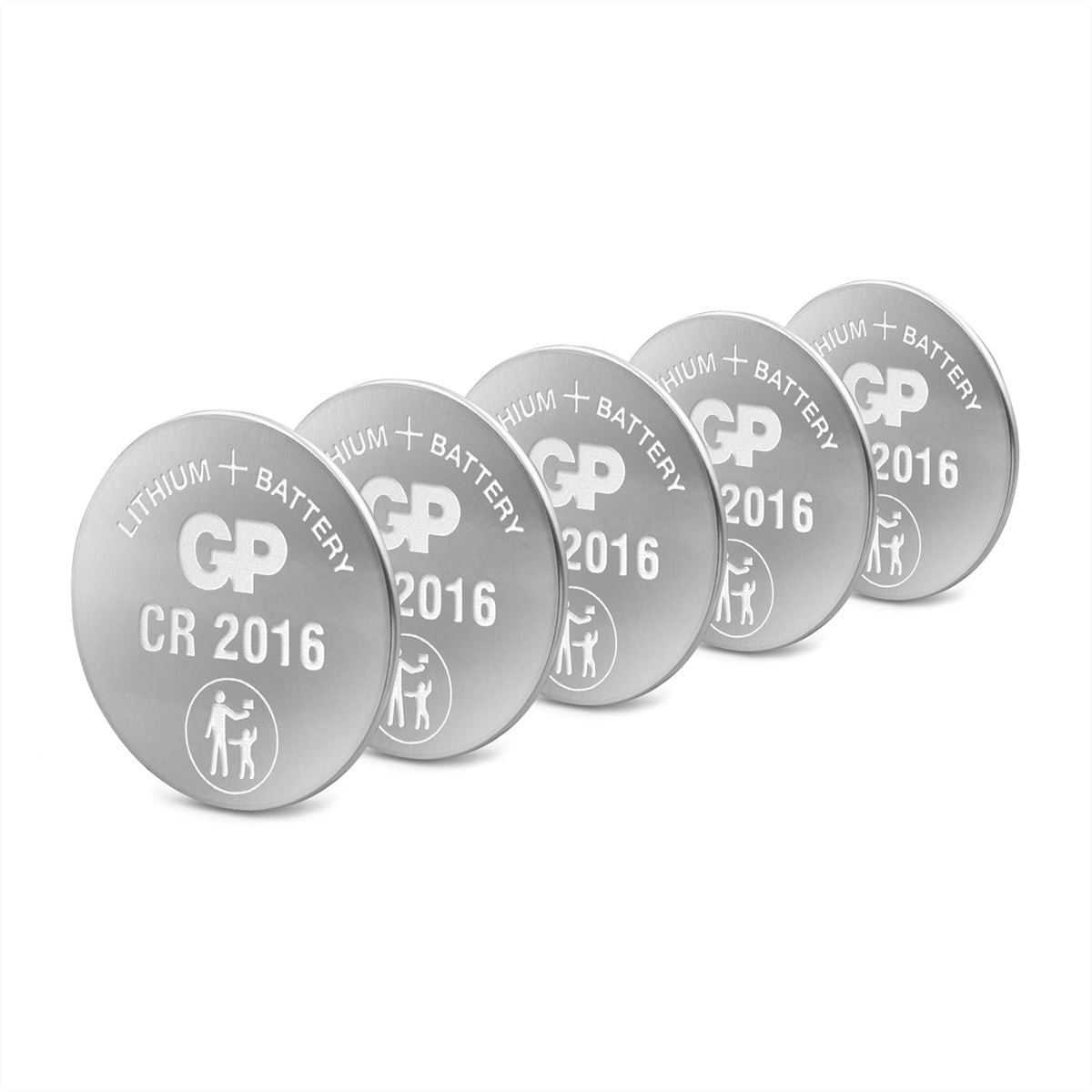 GP Batteries Knopfzellen CR2016, Lithium, 3 V – 5 Stk.