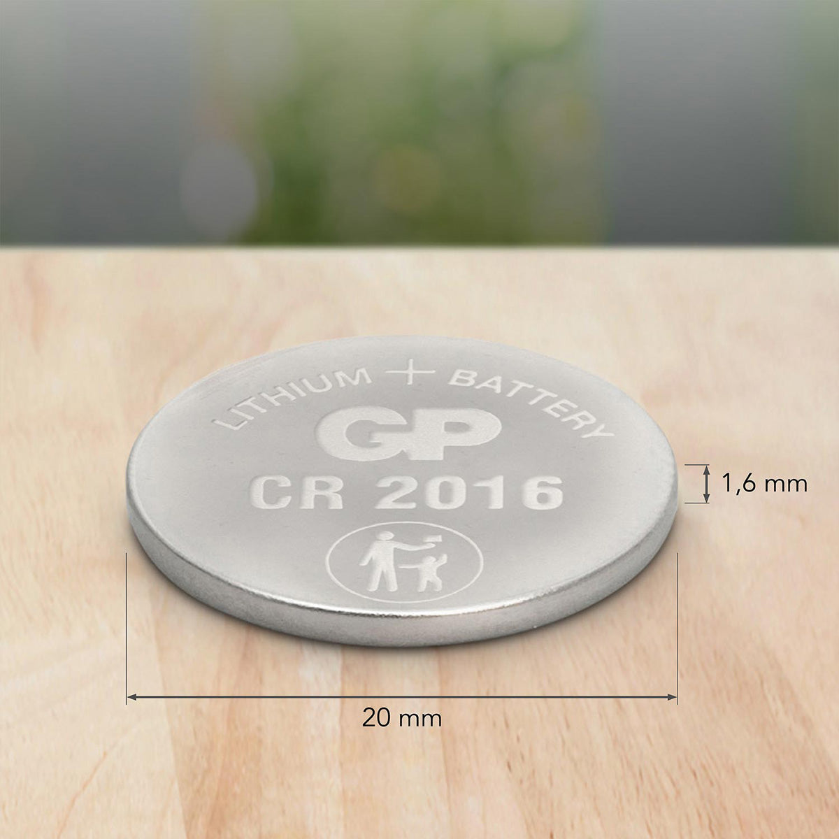 GP Batteries Knopfzellen CR2016, Lithium, 3 V – 5 Stk.