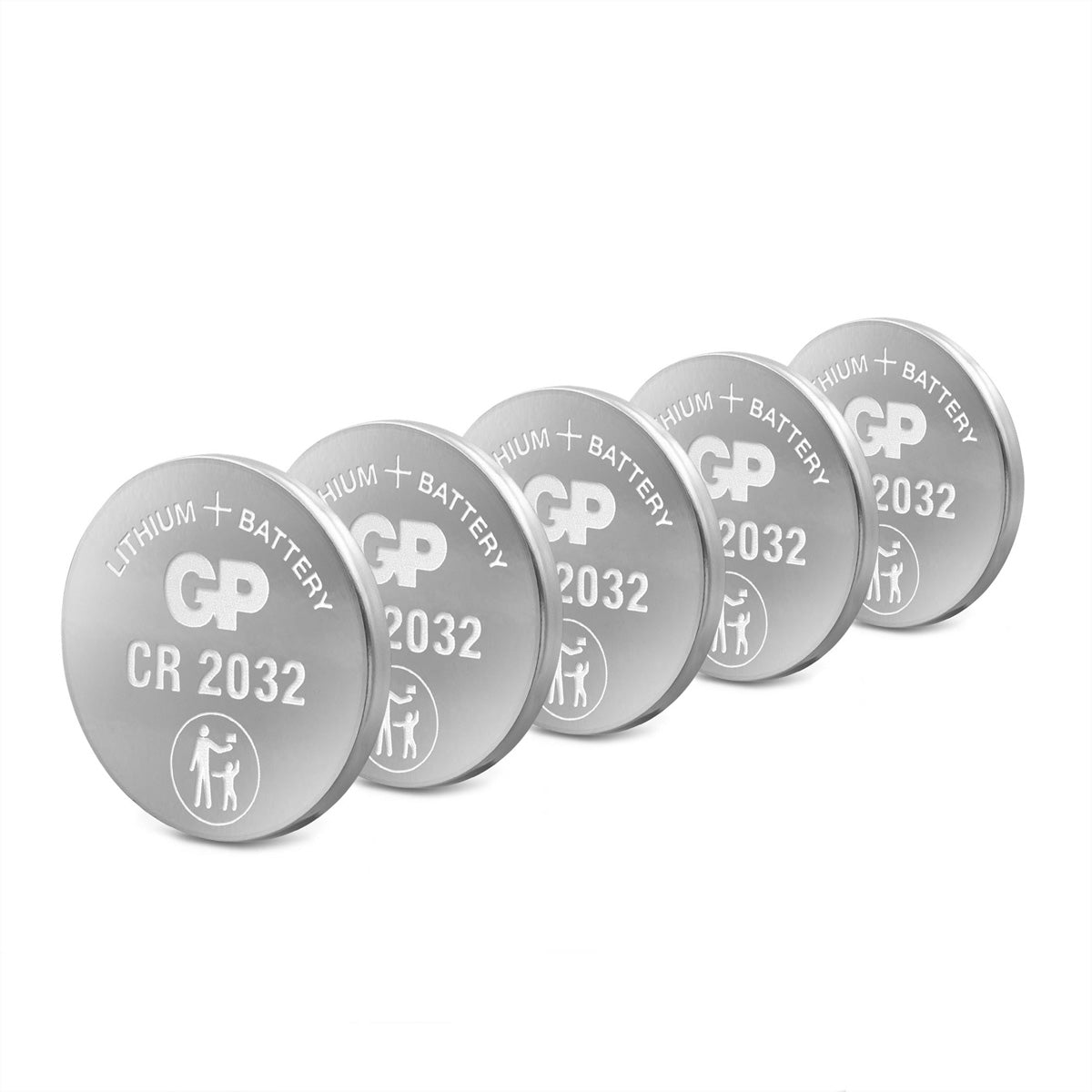 GP Batteries Knopfzellen CR2032, Lithium, 3 V – 5 Stk.