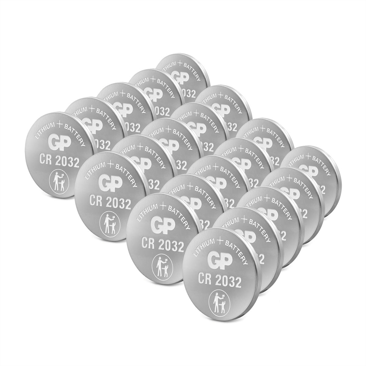 GP Batteries Knopfzellen CR2032, Lithium, 3 V – 20 Stk.