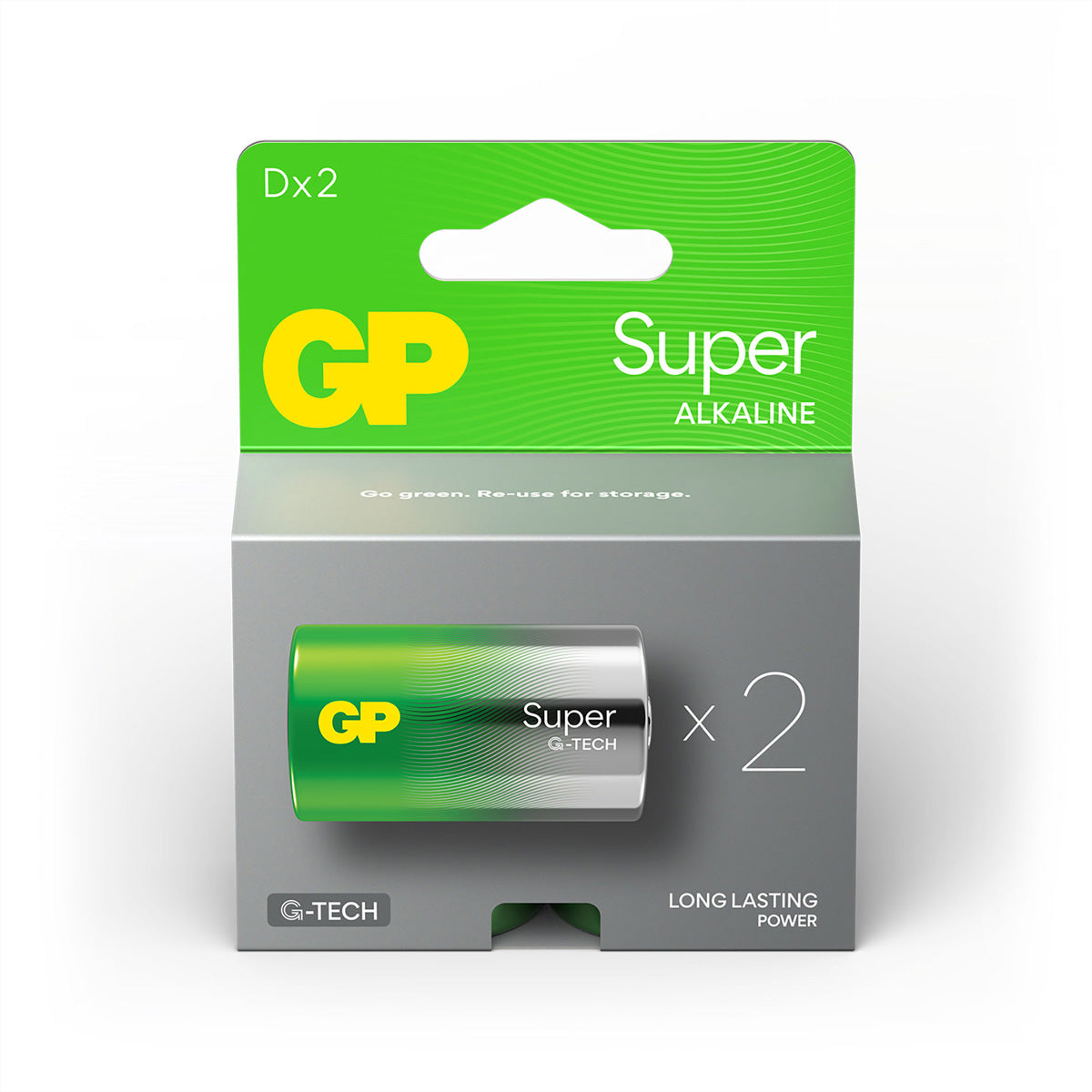 GP Batteries D Batterien – Alkaline, 1,5 V – 2 Stk.