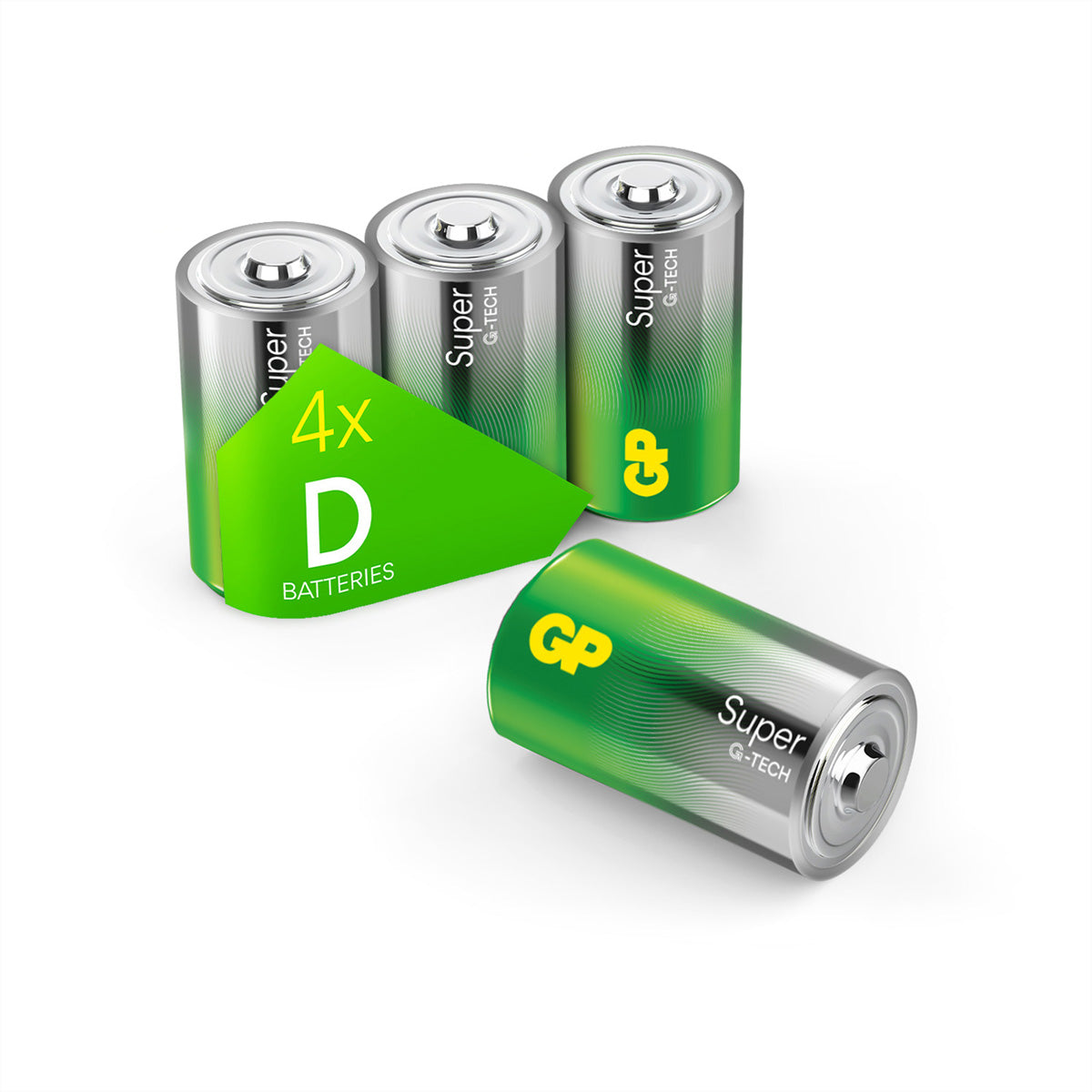 GP Batteries D Batterien, Alkaline, 1,5 V – 4 Stk.