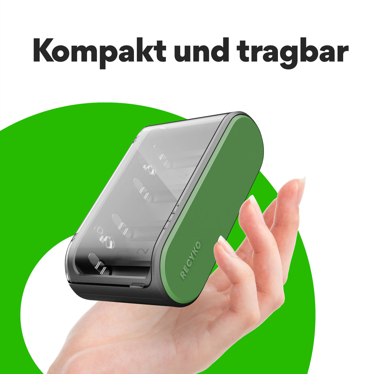 GP Batteries B631 Batterieladegerät 6× – für NiMH-Akkus (AA, AAA, C u. a.) – USB 5 V/2 A, Schwarz