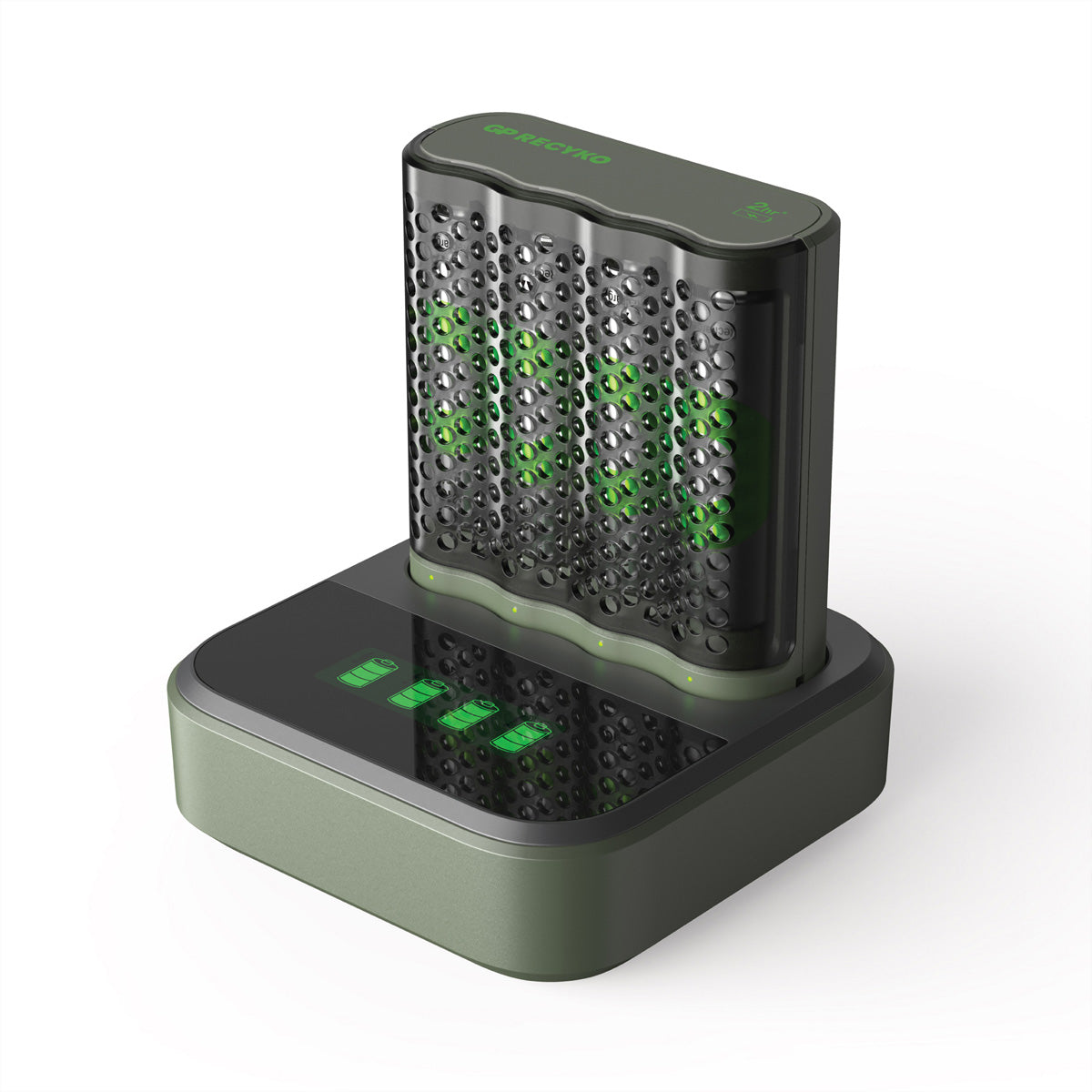 GP Batteries M451 Batterieladegerät 4× – für NiMH AA/AAA – inkl. 4× AA 2600 mAh, USB-Betrieb, Timer-Schutz