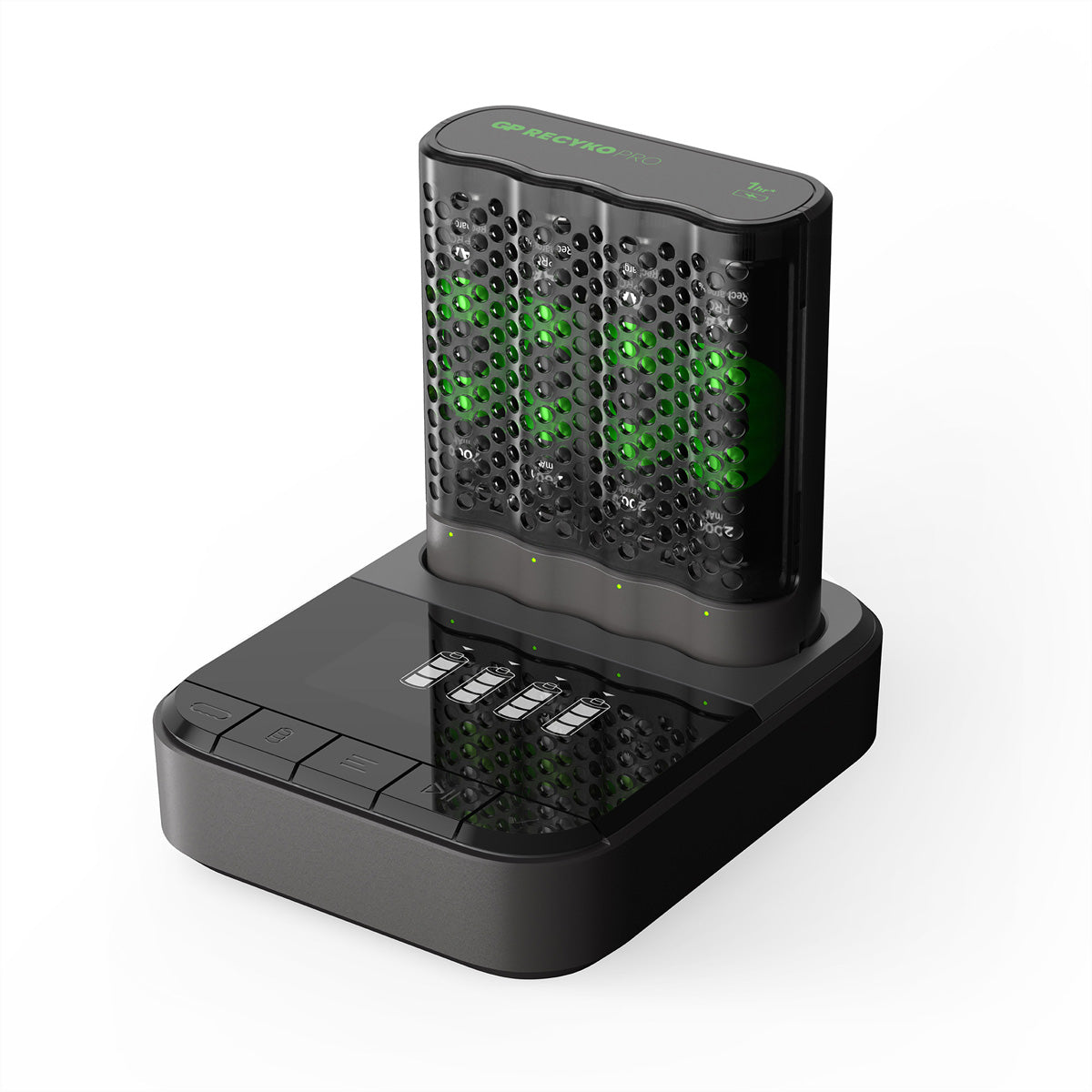 GP Batteries P461 Batterieladegerät 4× – für AA, AAA – inkl. 4× AA 2000 mAh – USB – grün