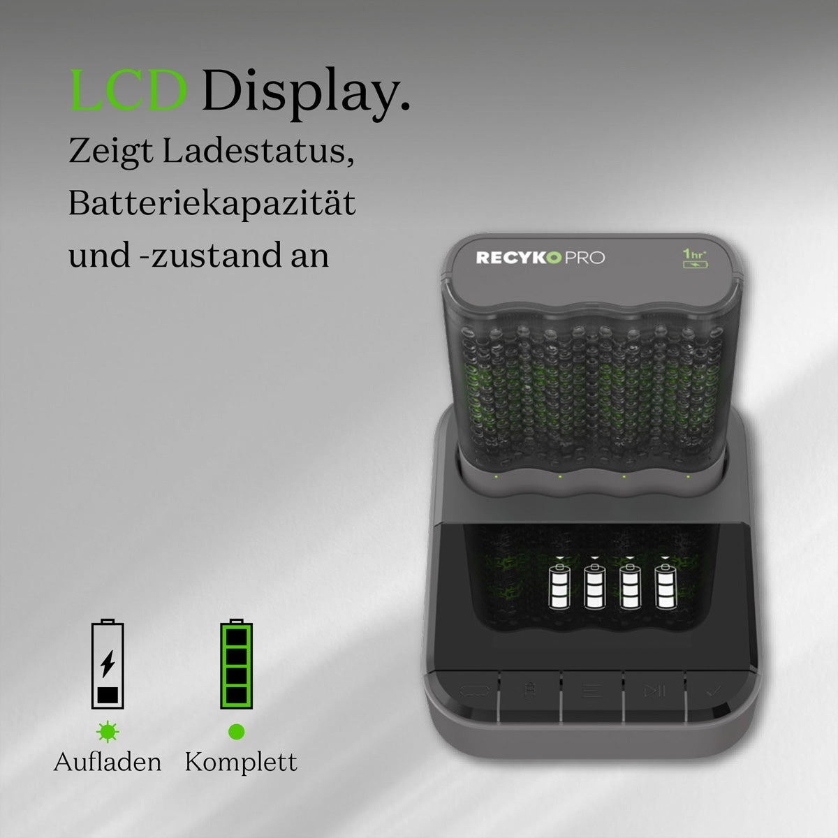 GP Batteries P461 Batterieladegerät 4× – für AA, AAA – inkl. 4× AA 2000 mAh – USB – grün
