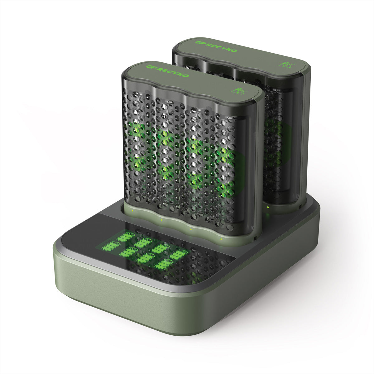 GP Batteries M451 Batterieladegerät 4× – für AA/AAA – inkl. 8× AA 2600 mAh, USB