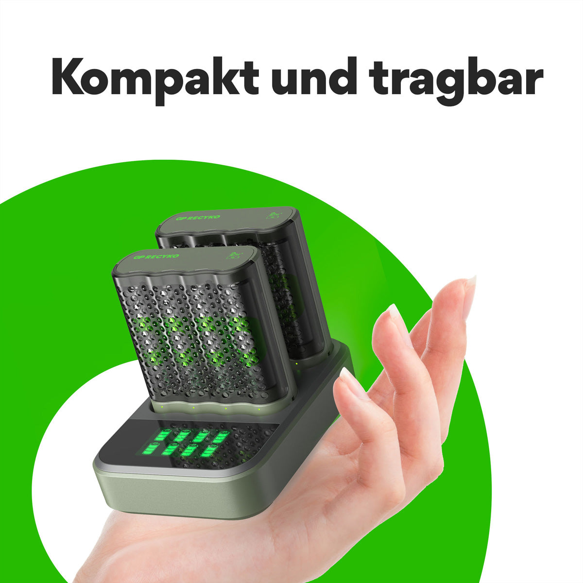 GP Batteries M451 Batterieladegerät 4× – für AA/AAA – inkl. 8× AA 2600 mAh, USB