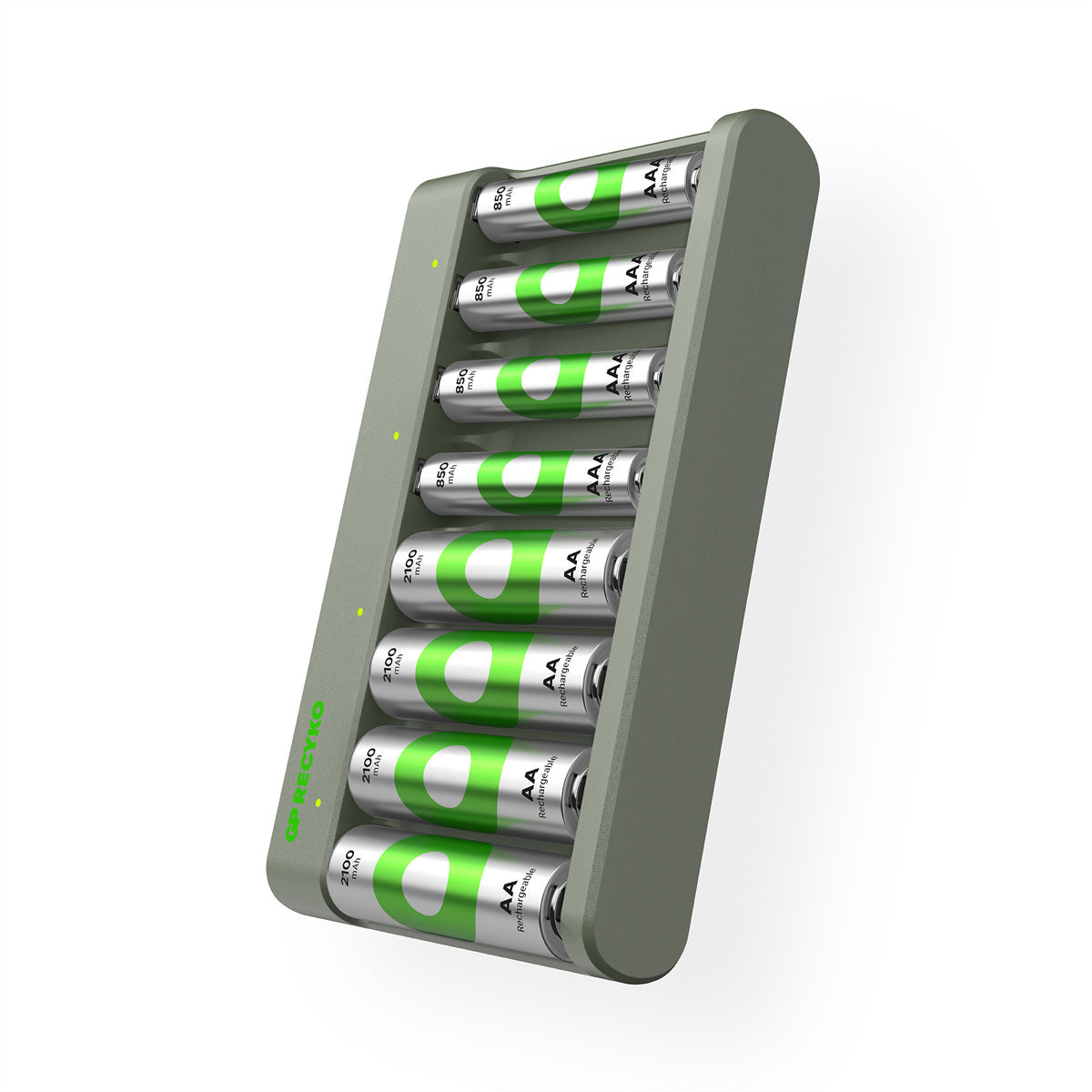 GP Batteries E811 Batterieladegerät 4× – für AA/AAA (NiMH) – inkl. 4×AA 2100 mAh & 4×AAA 850 mAh