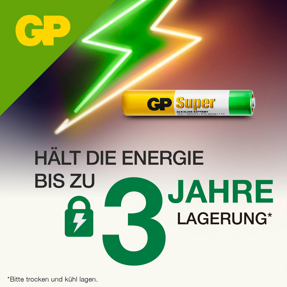 GP Batteries AAAA Batterien, Alkaline, 1,5 V – 2 Stk.
