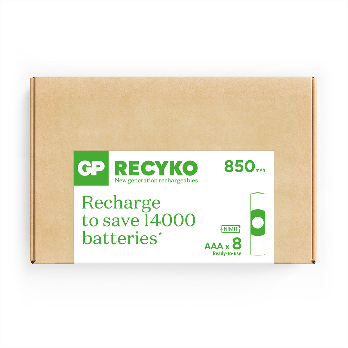 GP Batteries AAA Akkus, NiMH, 850 mAh, 1,2 V – 8 Stk.
