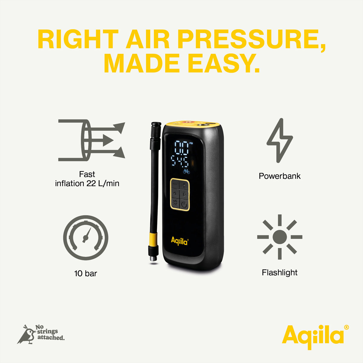 Aqiila Airbird C4 Powerbank 2'000 mAh – 1× USB-C, schwarz