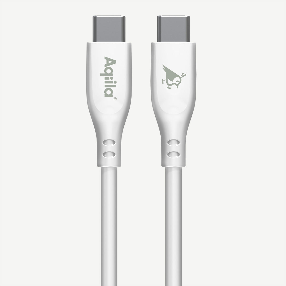Aqiila USB-C auf USB-C Kabel – USB 2.0 (480 Mbit/s) – 1 m – PD 60 W – Silikon – Weiss