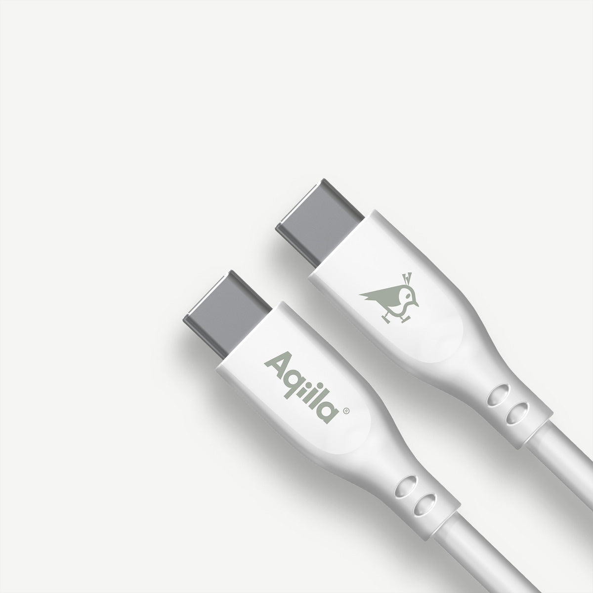 Aqiila USB-C auf USB-C Kabel – USB 2.0 (480 Mbit/s) – 1 m – PD 60 W – Silikon – Weiss