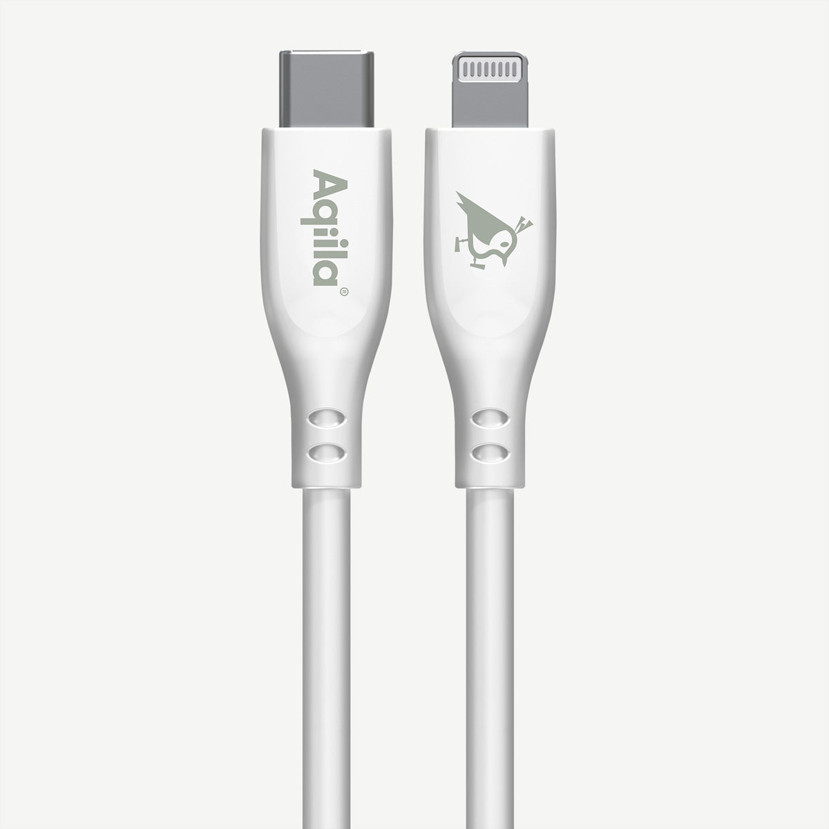 Aqiila USB-C auf Lightning Kabel – USB 2.0 (480 Mbit/s) – 1 m – Geflochten – Weiss – für Apple-Geräte